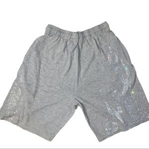 rhinestone flame sweatshorts